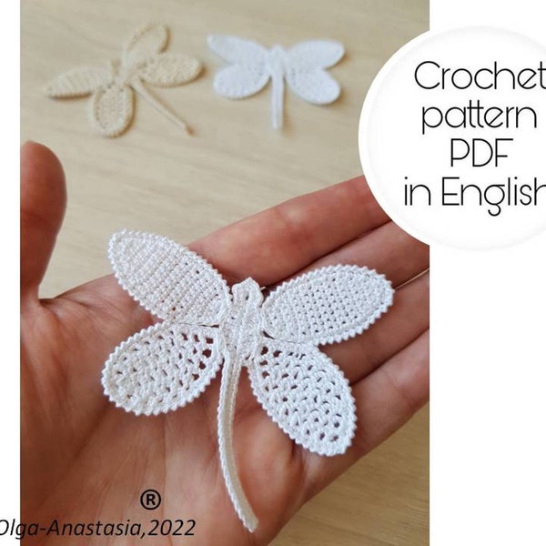 Motif pattern crochet  - vintage crochet- vintage crochet pattern - pattern crochet dragonfly - crochet tutorial  - antique motif pattern