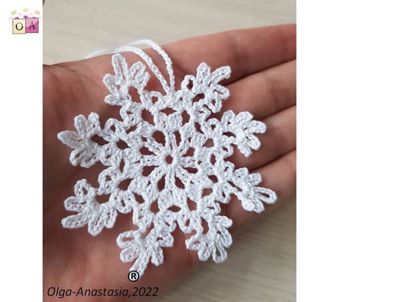 Snowflake crochet pattern Christmas décor crochet easy snowflake pattern crochet tutorial Snowflake crochet holiday decoration image 6