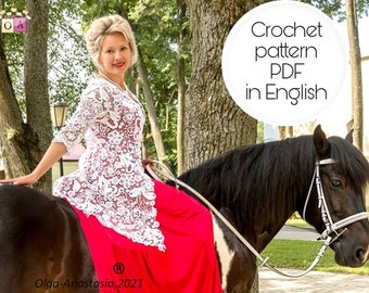 Irish lace cardigan- pattern crochet wedding cardigan, wedding cape, beach cardigan for woman - antique lace -crochet tutorial - bridal cape