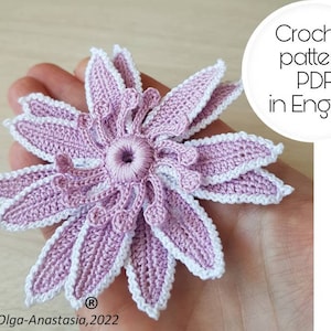 Irish lace crochet pattern , antique motif - crochet flower- motif 3D crochet pattern- crochet detailed crochet -vintage crochet pattern