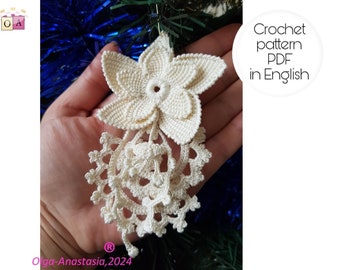 Christmas Poinsettia Crochet Pattern: Irish Lace Flower Decoration (PDF Pattern)