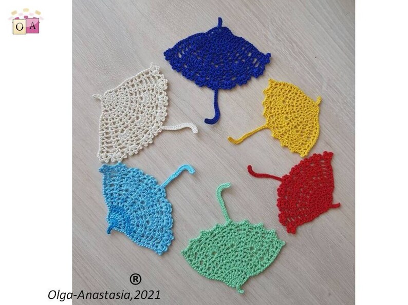 Сrochet umbrella motif pattern Irish lace motif Crochet Applique Pattern Crochet umbrella pattern Lace Motif Crochet nursery pattern image 2