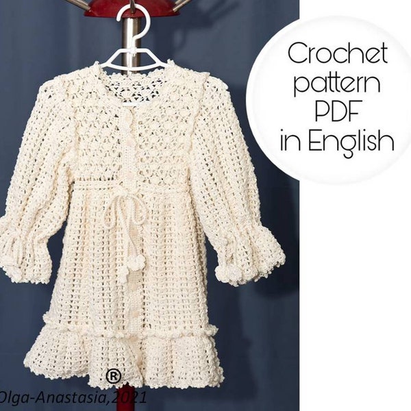 Robe au crochet modèle de fille de baptême - héritage familial - tutoriel détaillé au crochet - modèle de robe au crochet facile - tutoriel de robe de baptême