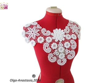 Irish Lace Crochet Collar Pattern Bundle: 3D-Motiv (PDF Pattern)
