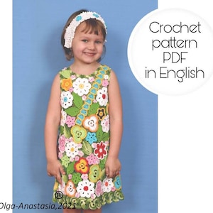 Irish lace dress - crochet pattern dress -motif 3D crochet pattern - tutorial crochet - dress for girl crochet pattern - kids dress tutorial