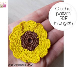 Crochet Gerbera Flower Pattern: 3D Applique Motif (PDF Pattern)