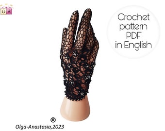 Modèle de gants en dentelle au crochet irlandais - Tutoriel fleurs 3D (Modèle PDF)