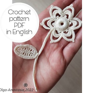 アイルランドのかぎ針編みパターン - アンティーク モチーフ - かぎ針編みの花 - モチーフ 3D かぎ針編みパターン - かぎ針編みの詳細なかぎ針編み - ヴィンテージかぎ針編みのアップリケ パターン
