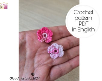 Vintage Pansies Crochet Flower Motif Pattern (PDF)