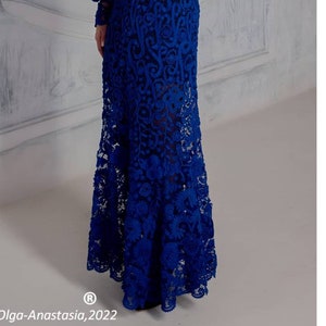 Blue Irish Lace Crochet Dress Pattern: 3D Flower Motif (PDF Pattern) image 7