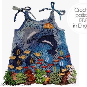 Irish lace crochet dress pattern-motif 3D crochet pattern- detailed tutorial crochet - dress for girl crochet pattern - kids dress tutorial