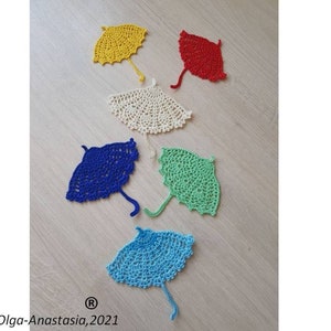 Сrochet umbrella motif pattern Irish lace motif Crochet Applique Pattern Crochet umbrella pattern Lace Motif Crochet nursery pattern image 5