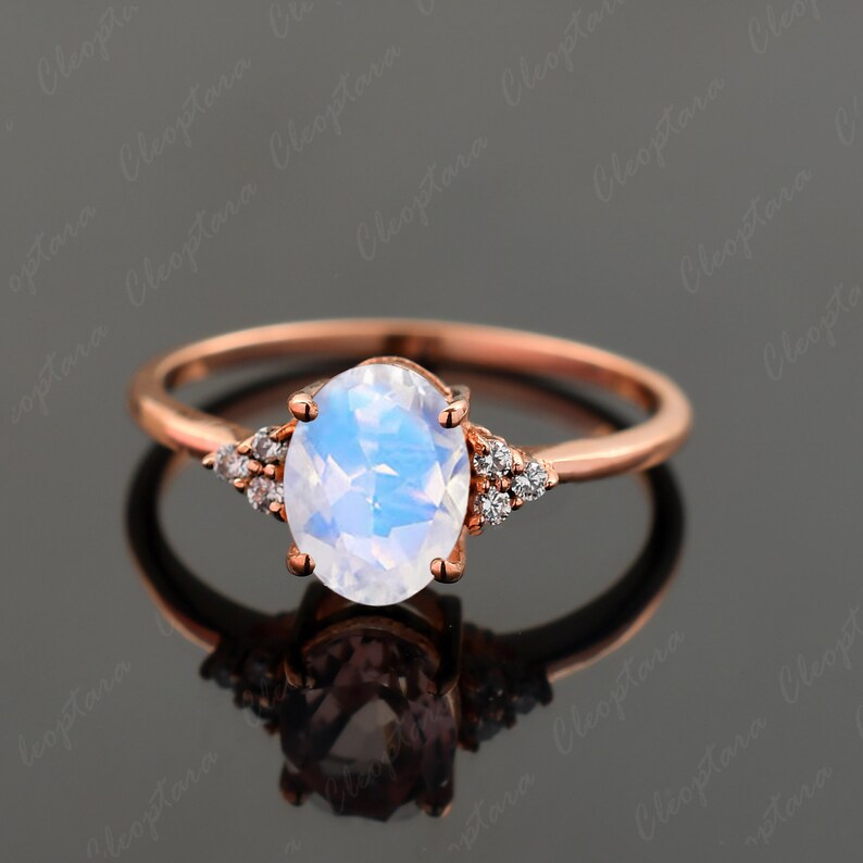 Dainty Oval orders Moonstone Ring Elegant Rainbow Moonstone Ring Modern Moonstone Jewelry 14k Gold Bridal Wedding Ring Bridesmaid Gift her Gemstone