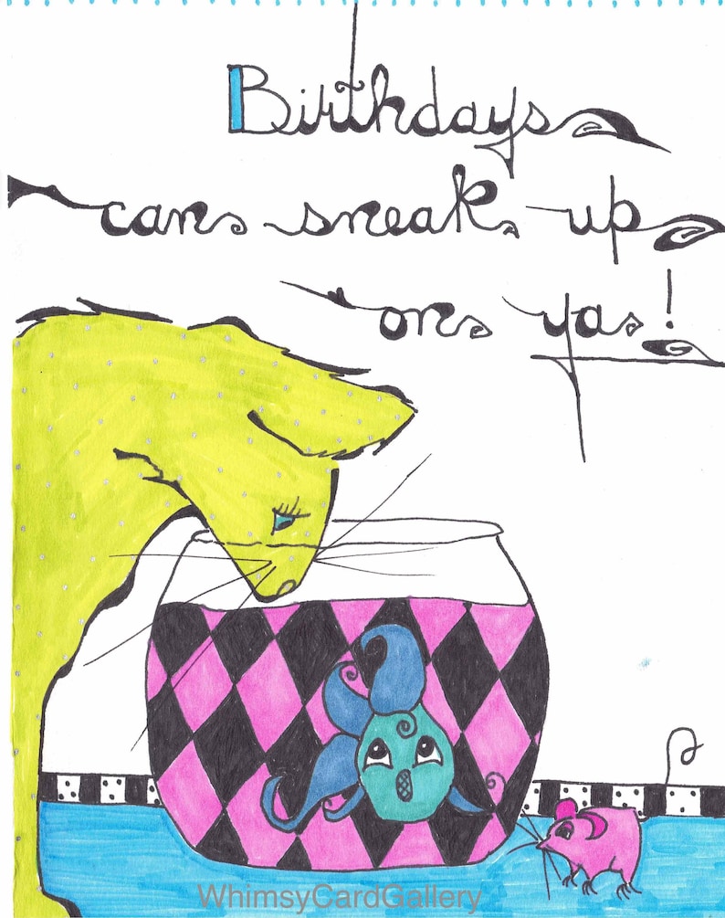 Birthday/Blank Greeting Card For Him/Her - Male/Female - Artistic Hare Design By Julia Pankhurst - General Card Suitable For Birthday And Other Occasions - Made In The UK - Eco-Friendly