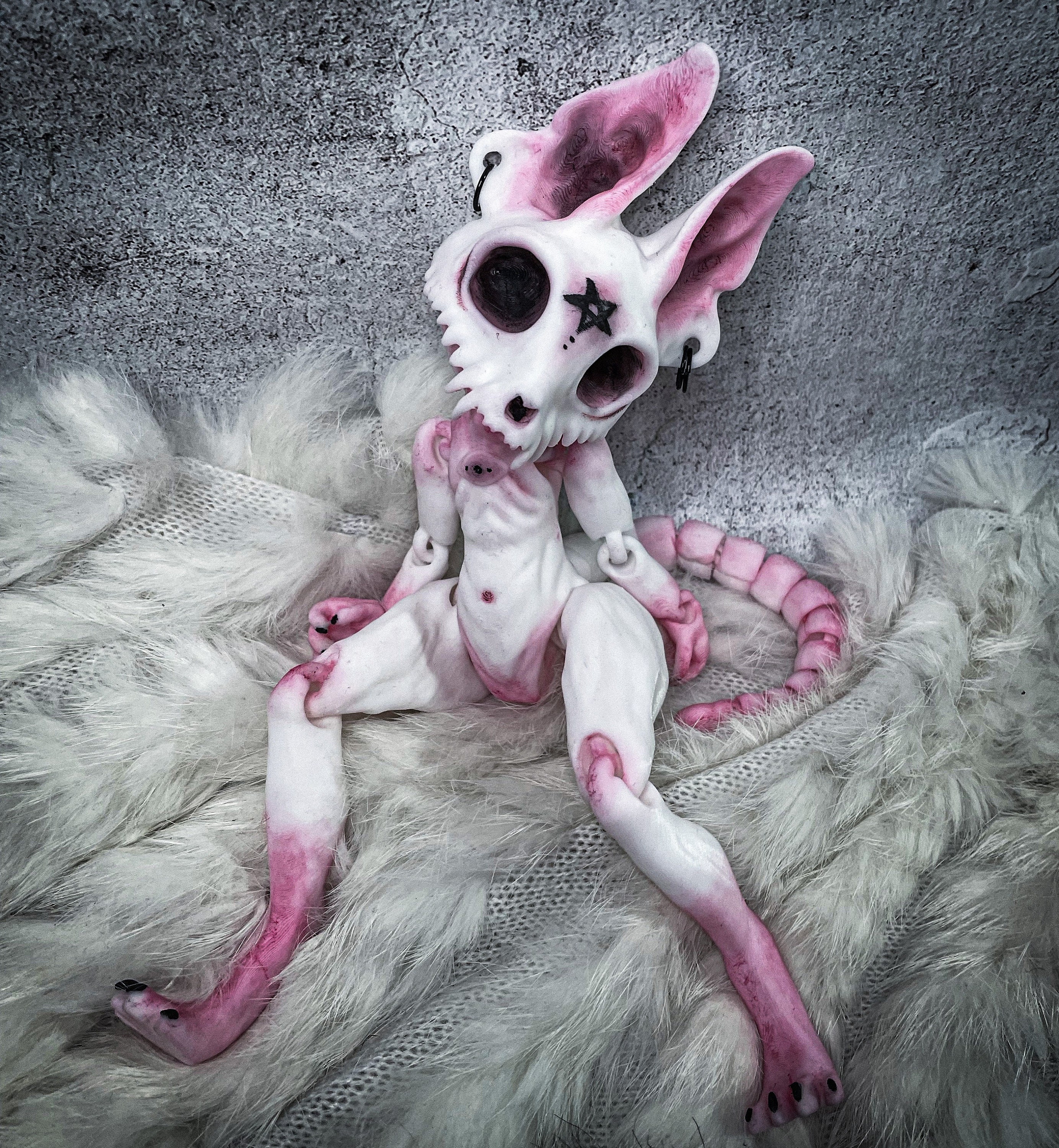 Star Home 25/30cm Rabbit Plush Toy Dark Series Gothic Rock Style Long Ears  Bunny Doll Plushies Ornament Photo Prop Soft Cartoon Stuffed Animal Doll  Toy Home Decorations 