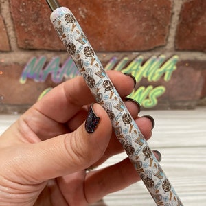 Cozy winter design inkjoy gel pen, glitter, refillable. Cold, snow, ornaments, hot cocoa, blanket