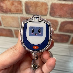 glucose meter diabetes endocrine Badge reel and  topper - glitter, nurse, teacher, medical, ID badge,