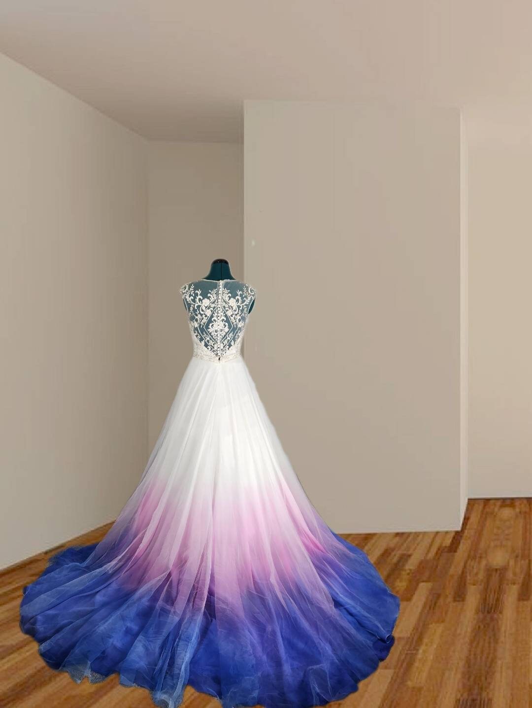 Pink and Blue Wedding Dress, 
