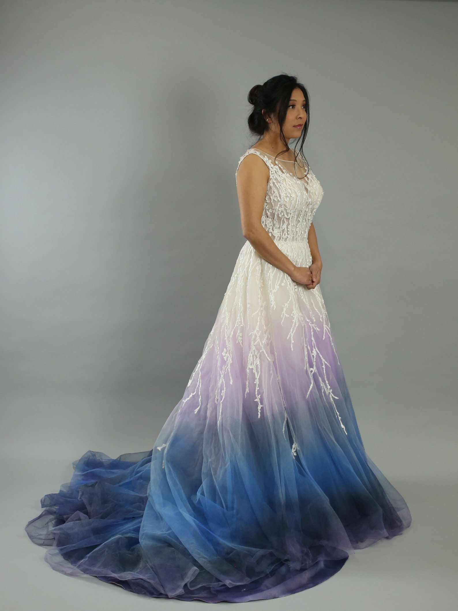 Winter Wonderland Wedding Dress Blue Purple Silver Ombre - Etsy