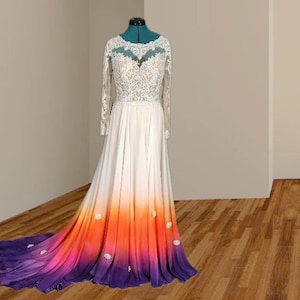 Brautkleid, Handgemalte Sonnenuntergang Farben, Original Maggie Sottero