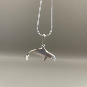 Dolphin Necklace Crafted in 925 Sterling Silver, Ocean Animal Pendant Handmade in USA. Jewelry Gift for Women