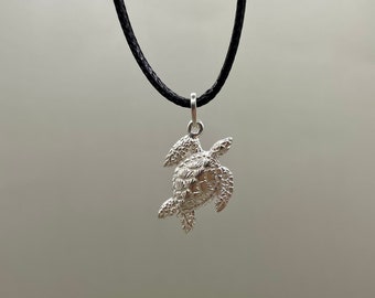 Sterling Silver Sea Turtle Necklace: Handmade Ocean Jewelry