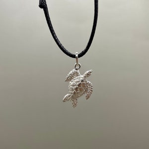 Sterling Silver Sea Turtle Necklace: Handmade Ocean Jewelry