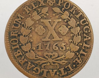 1765 Portugal 10 Réis Coin