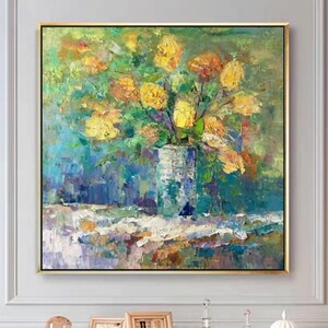 Cuadro de girasoles en jarrón de Van Gogh: póster de arte mural enmarcado en lienzo: impresión de arte mural para decoración del hogar vintage