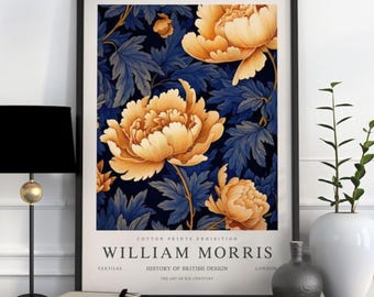 William Morris Dark Roses Print: Vintage Botanical Art (Digital Download)