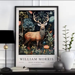 Vintage William Morris Exhibition Museum Wall Art Poster - Rena William Morris Botanical Classic Collection Prints - Decoração para casa