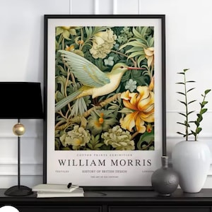 Poster d'arte da parete vintage della mostra di William Morris - Natura Uccelli Collezione botanica classica di William Morris Stampe - Arredamento per la casa