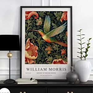 William Morris Bird Print: Vintage Botanical Exhibition Art