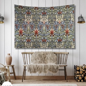 William Morris Tapestry: Vintage Botanical Fabric Wall Art