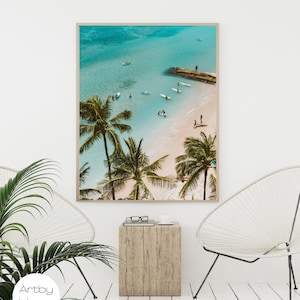 California Beach Island gerahmte Wand Kunst Poster, Surf Poster, Strand Deco, Ozean Drucke, moderne minimalistische Seaside Print Coastal, Home Decor