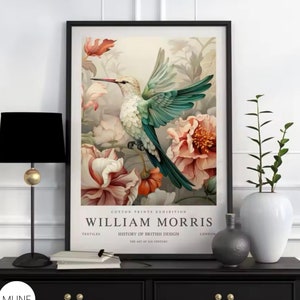 Vintage William Morris Bird Print: Botanical Exhibition Wall Art