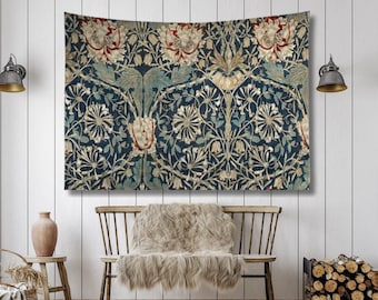 William Morris Tapestry: Vintage Botanical Fabric Wall Art