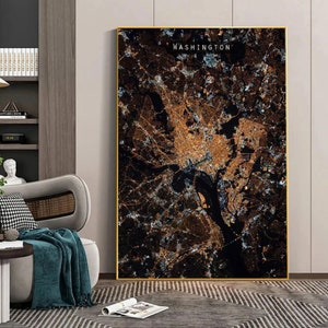 Großes kundenspezifisches Stadt Karte Poster, Schwarz und Roségold Karte Poster, Jede Stadt Karte Druck, jede Stadt Karte, Kartenkunst, Geschenk, einzigartige Städte Wand Kunst Dekor