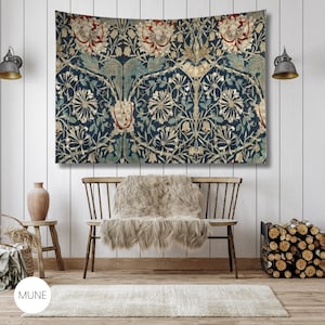 William Morris Tapestry: Vintage Botanical Fabric Wall Art