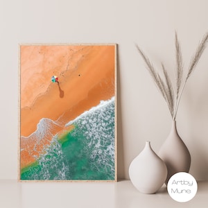 California Beach Große gerahmte Wandkunst, Wellen am Strand, Wellen Poster, Strand Dekor, Ozean Kunst, große Wandkunst, home deco.