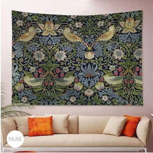 William Morris Tapestry: Vintage Floral Botanical Wall Art