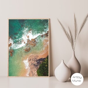 California Beach Island gerahmte Wand Kunst Poster, Surf Poster, Strand Deco, Ozean Drucke, moderne minimalistische Seaside Print Coastal, Home Decor