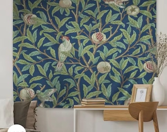 William Morris Tapestry: Vintage Botanical Vines Wall Hanging
