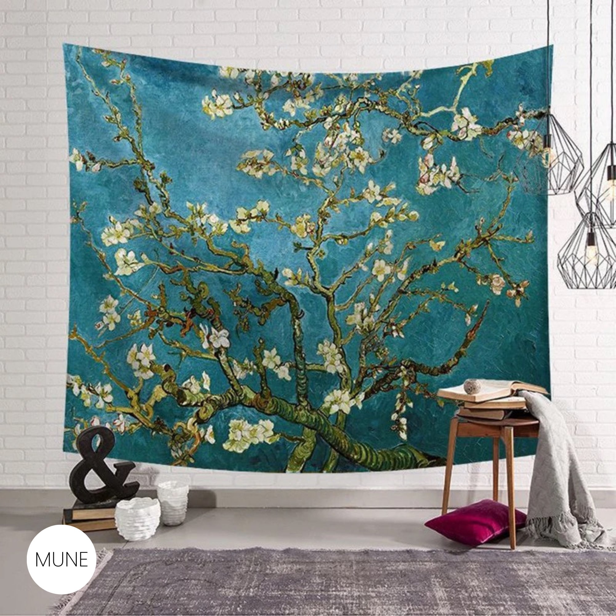 Arazzo Da Parete Van Gogh Fiori Di Mandorlo - 130x150 Cm, Doppio Orlo, Per Camera Da Letto O Soggiorno - Foto 12