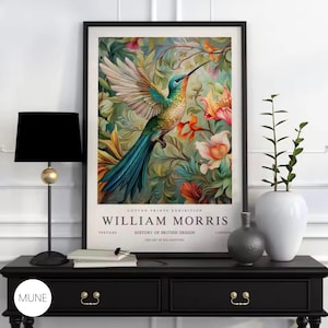 William Morris Bird Print: Vintage Botanical Exhibition Art