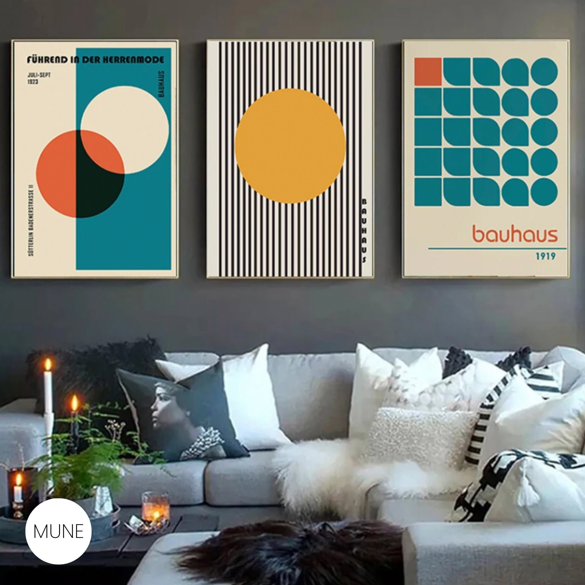Bauhaus Art Prints Set: Mid Century Modern Geometric Wall Decor - Etsy