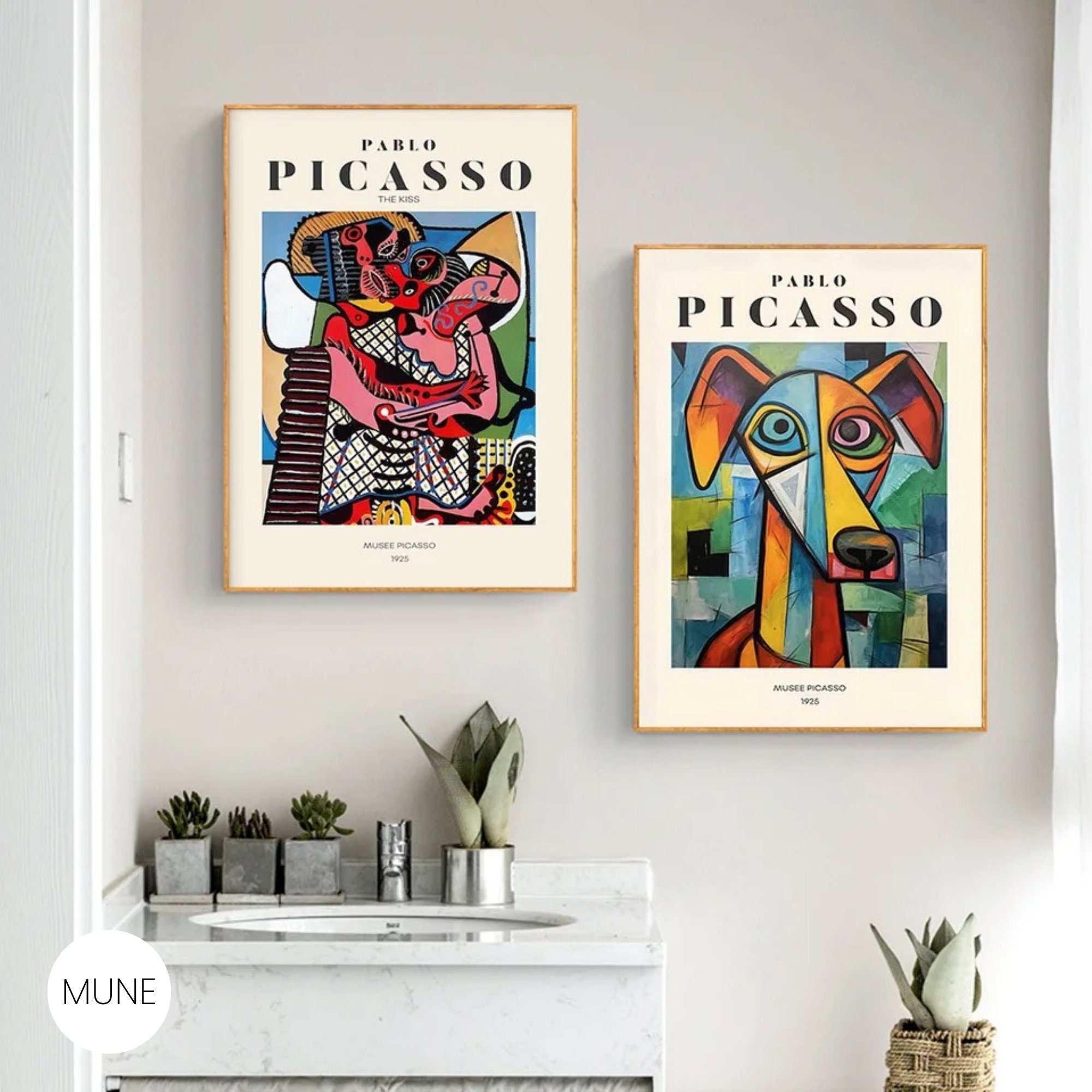 Cubism Picasso Dog Canvas Print Set: Vintage Gallery Wall Art - Etsy