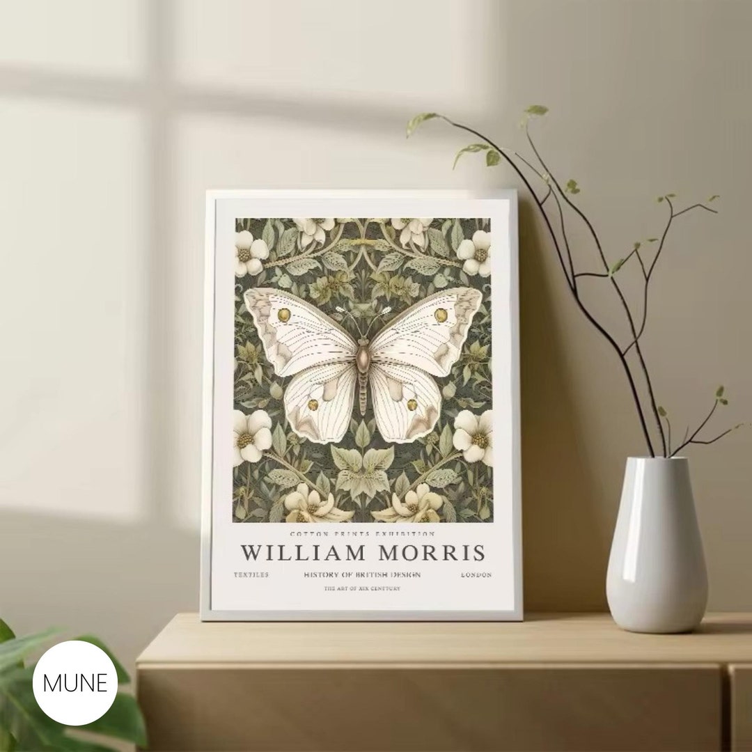 William Morris Butterfly Print: Vintage Botanical Art Nouveau Poster - Etsy