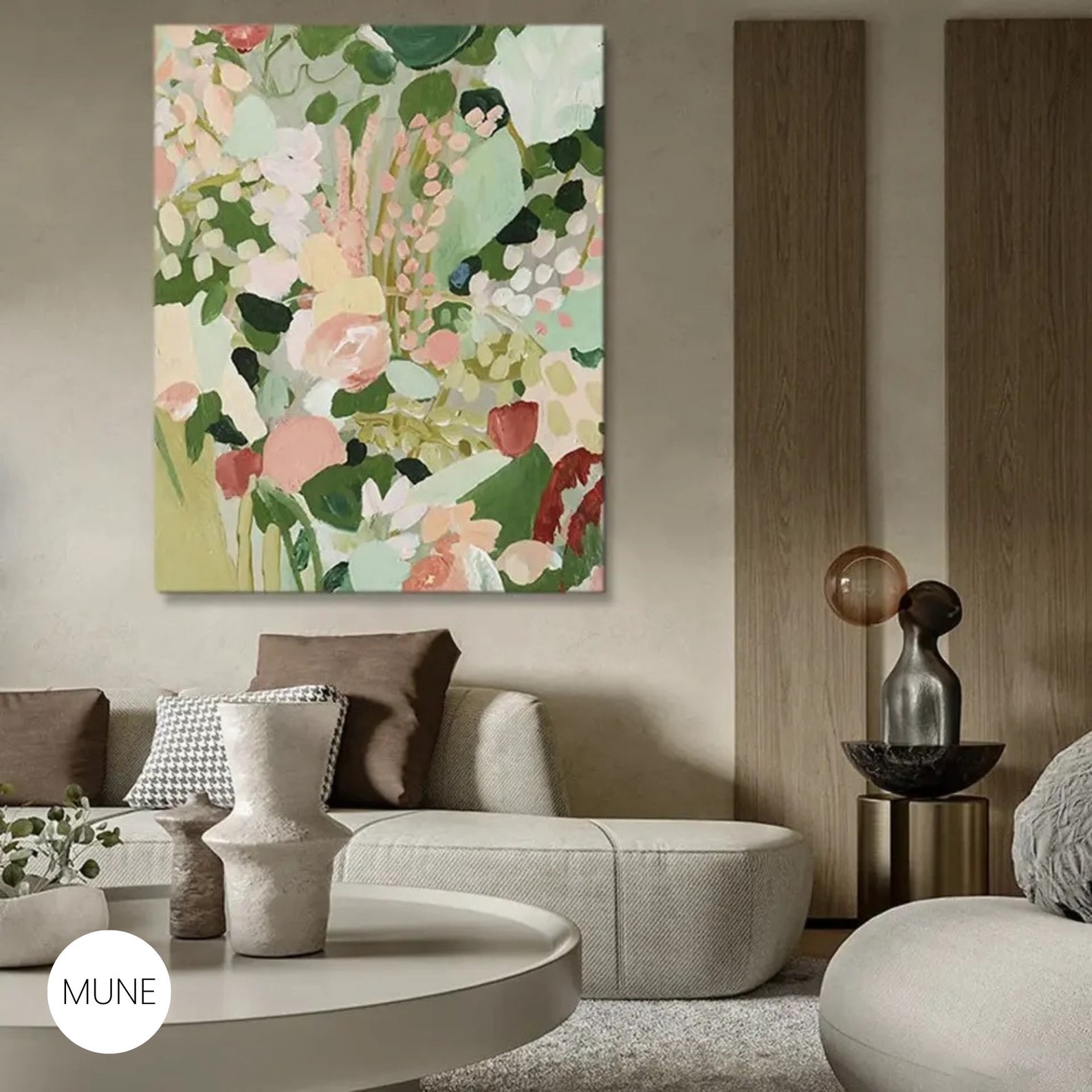 Curated visual reference: Visual Reference: Serene Abstract Floral Wall Art Modern Floral Canvas Print Fresh