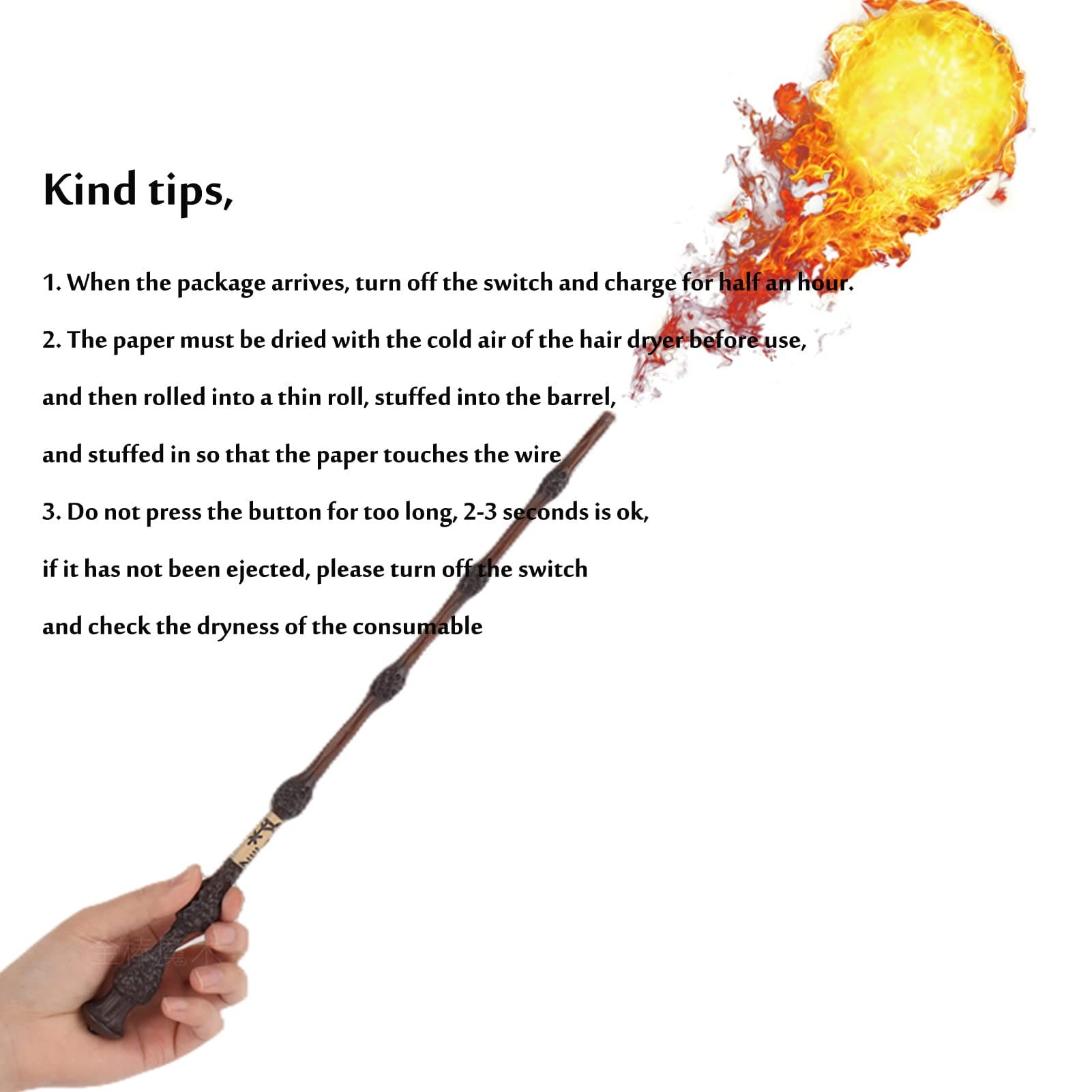 Harry Potter Feuer Zauberstab Zauberstab Flash Staff INCENDIO Etsy.de